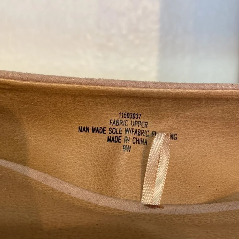 Torrid Faux Suede Tan Sling Back Bow Ballet Flat Shoe